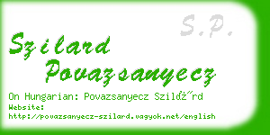 szilard povazsanyecz business card